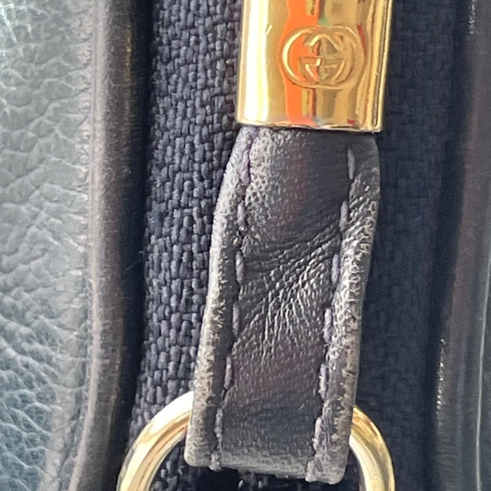 Vintage Gucci GG Leather Crossbody Bag Navy - Picture 10 of 13